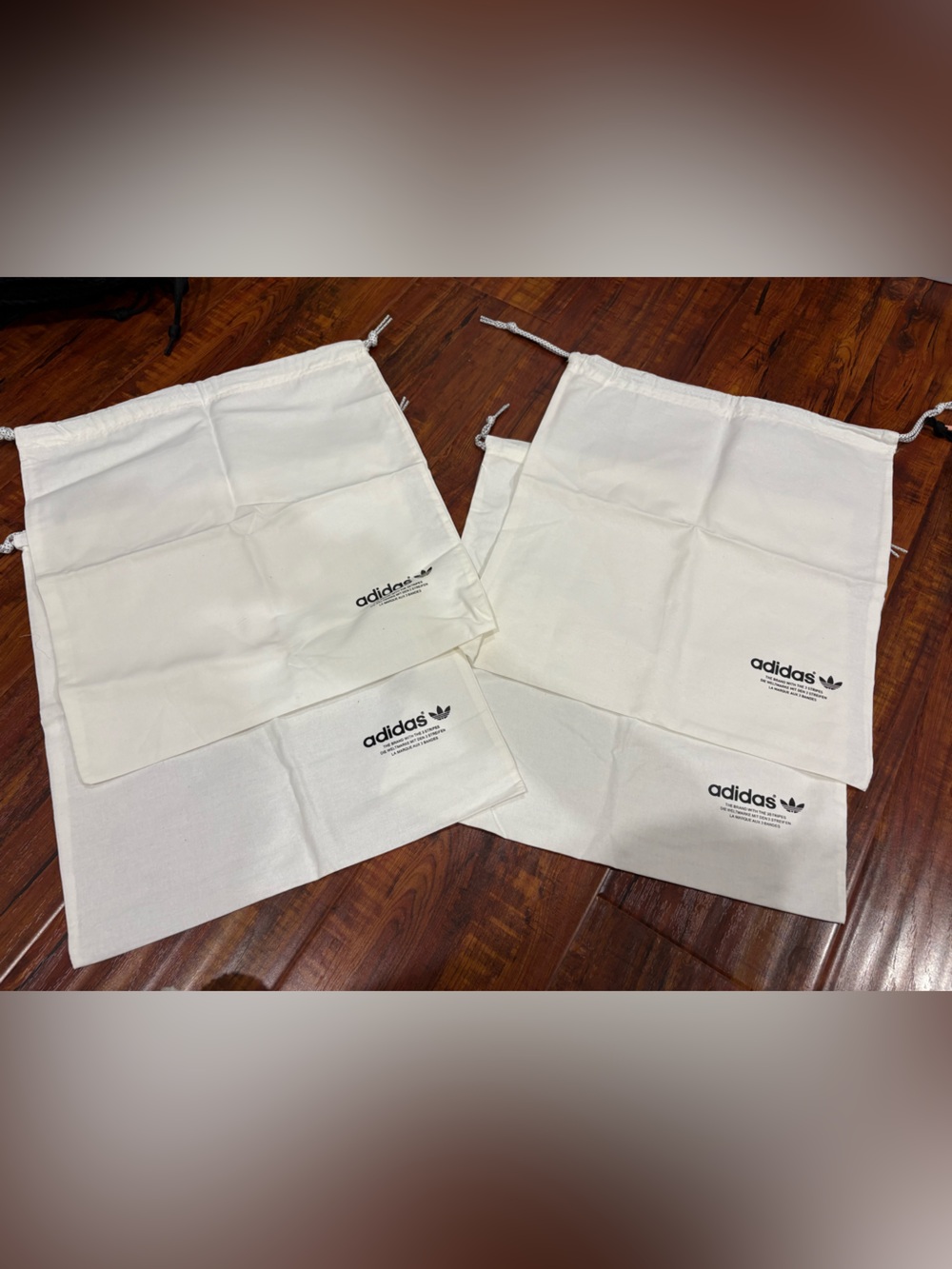 Adidas White Storage shoe bags bundle (set of 4)